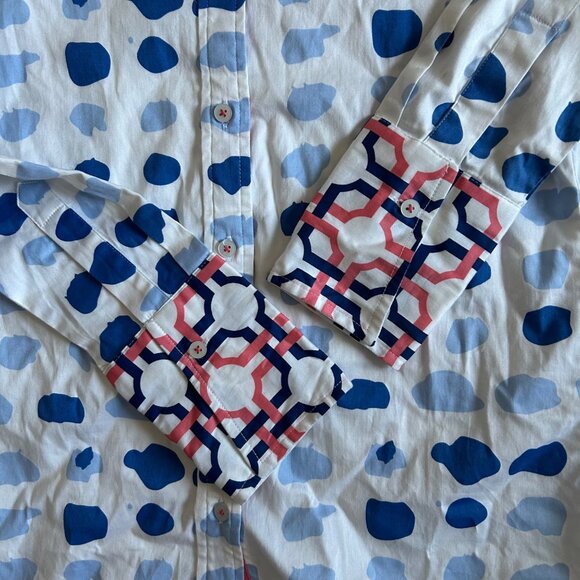 Tizzie Womens Sz Small Polka Dot Button-Down Shirt Long Sleeve - Picture 5 of 9